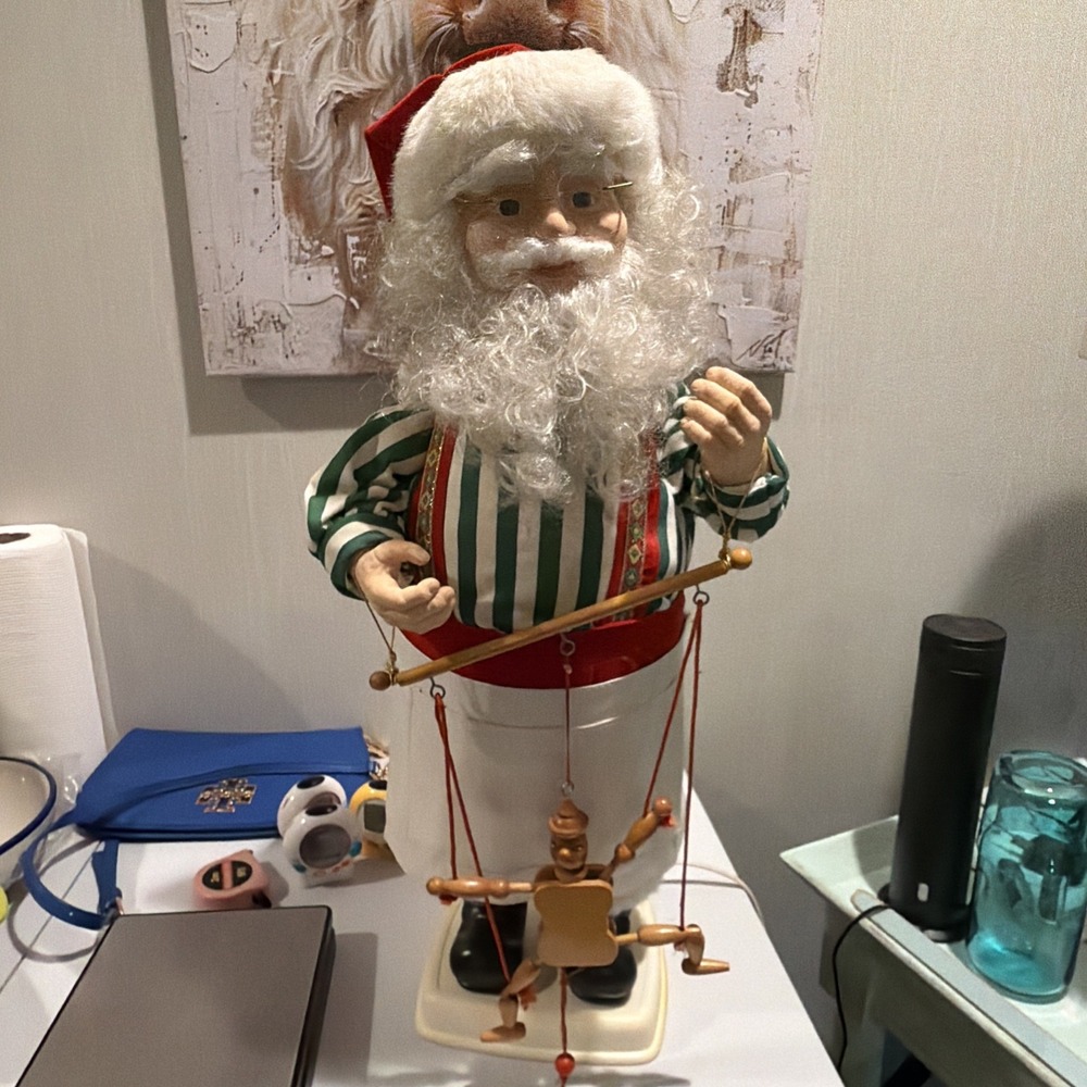 Vintage 1995 Santa Claus Holiday Time 24" Animated Arms/head Tested And Works